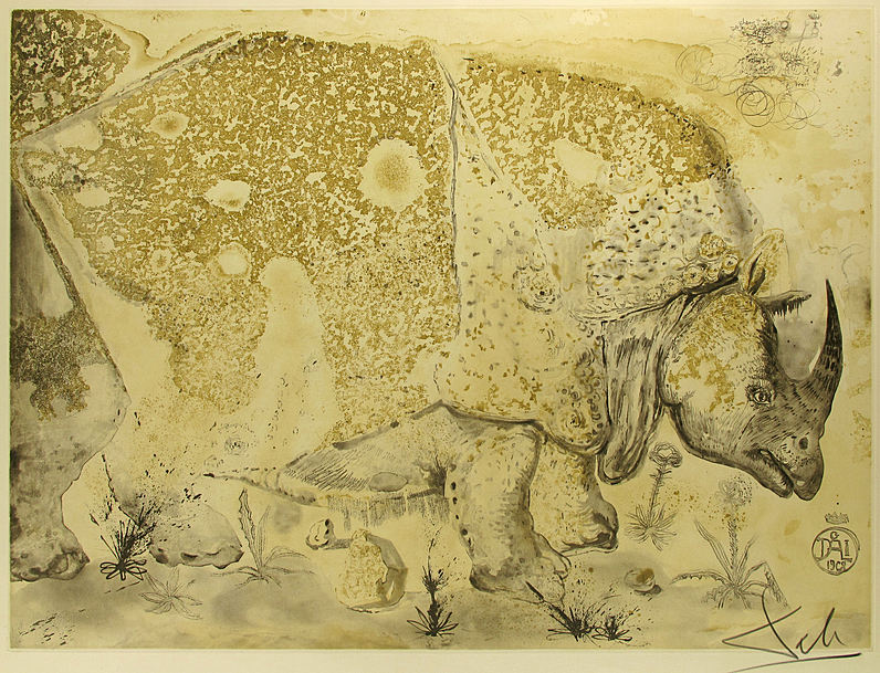 salvador dali rhinoceros painting