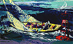 The 1970 America's Cup, Intrepid vs Gretel II by LeRoy Neiman
