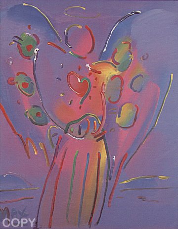 Peter Max, Angel with Heart, Serigraph on Paper, Limited Edition